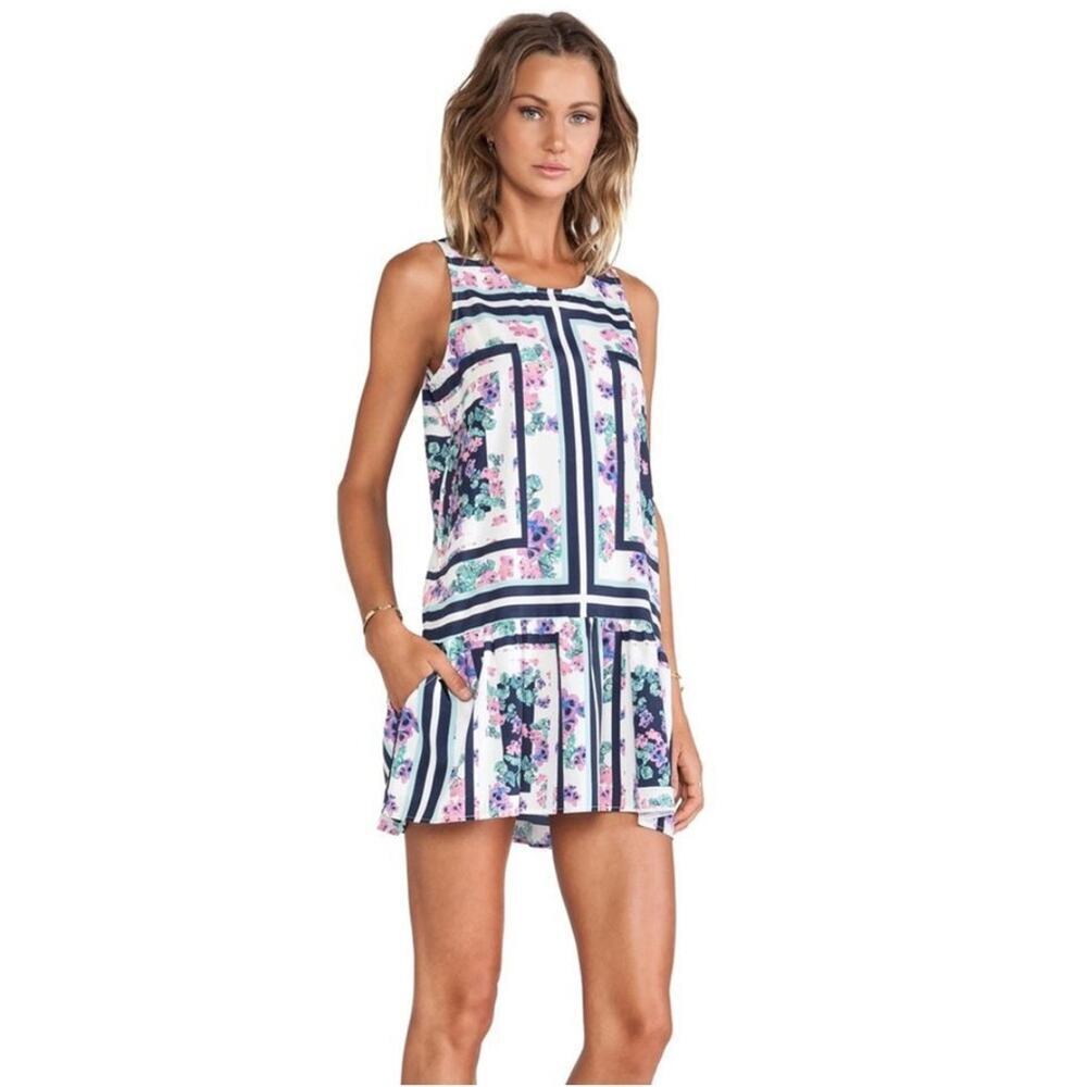 Revolve Lovers + Friends Babydoll Floral Scarf Print Dress